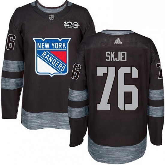 Mens Adidas New York Rangers 76 Brady Skjei Authentic Black 1917 2017 100th Anniversary NHL Jersey