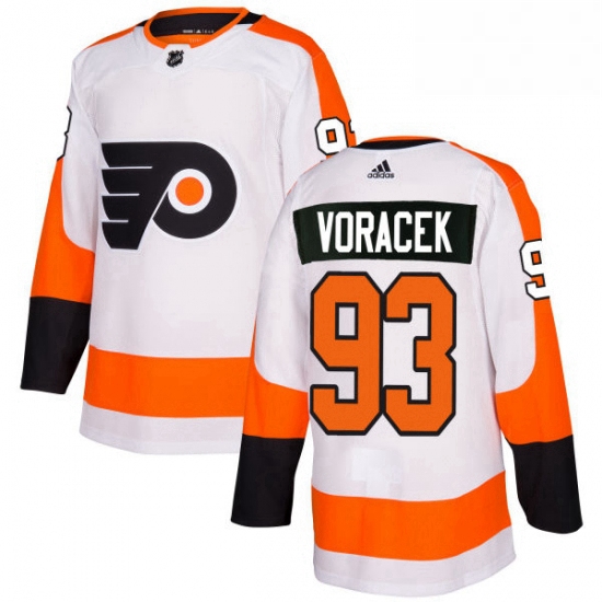 Mens Adidas Philadelphia Flyers 93 Jakub Voracek Authentic White Away NHL Jersey