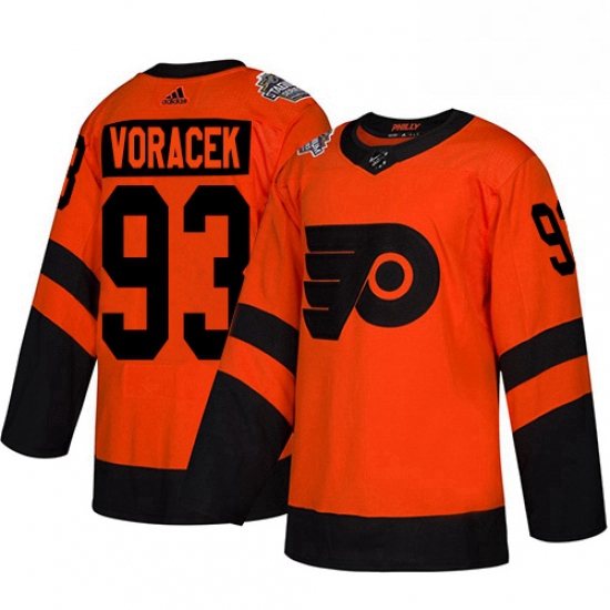 Mens Adidas Philadelphia Flyers 93 Jakub Voracek Orange Authentic 2019 Stadium Series Stitched NHL J