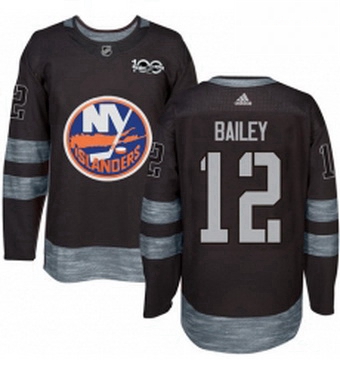 Mens Adidas New York Islanders 12 Josh Bailey Authentic Black 1917 2017 100th Anniversary NHL Jersey