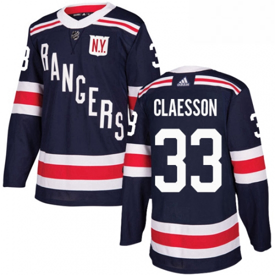 Mens Adidas New York Rangers 33 Fredrik Claesson Authentic Navy 