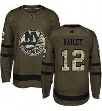 Mens Adidas New York Islanders 12 Josh Bailey Authentic Green Salute to Service NHL Jersey