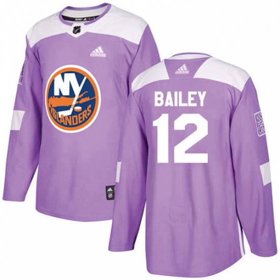 Mens Adidas New York Islanders 12 Josh Bailey Authentic Purple Fights Cancer Practice NHL Jersey