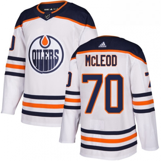 Mens Adidas Edmonton Oilers 70 Ryan McLeod Authentic White Away 