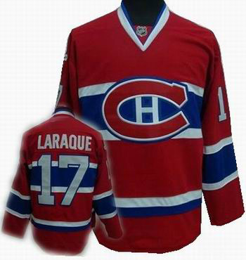 Hockey Montreal Canadiens #17 Georges Laraque Stitched Replithentic Red Jersey