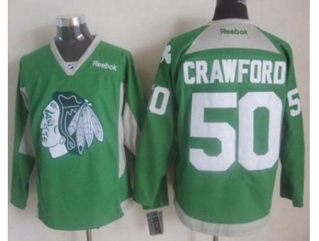 Chicago Blackhawks #50 Corey Crawford Green Practice Stitched NHL Jersey