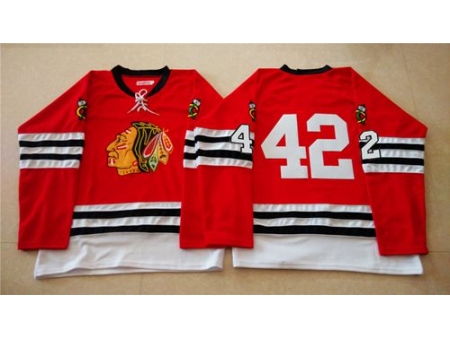 Chicago Blackhawks #42 Joakim Nordstrom Red Mitchell And Ness 1960-61 Stitched NHL Jersey