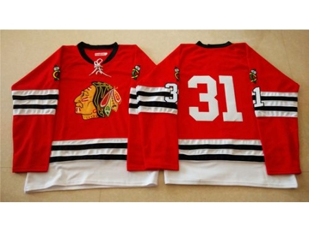 Chicago Blackhawks #31 Antti Raanta Red Mitchell And Ness 1960-61 Stitched NHL Jersey