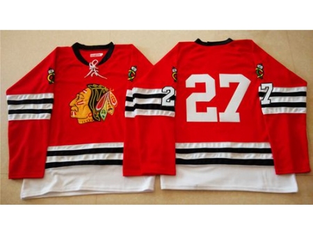 Chicago Blackhawks #27 Johnny Oduya Red Mitchell And Ness 1960-61 Stitched NHL Jersey