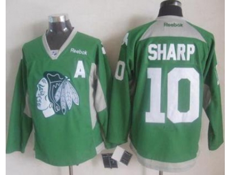 Chicago Blackhawks #10 Patrick Sharp Green Practice Stitched NHL Jersey