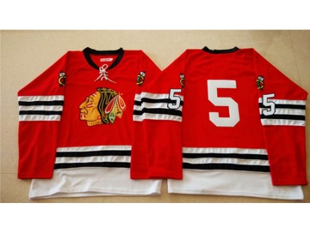 Chicago Blackhawks #5 David Rundblad Red Mitchell And Ness 1960-61 Stitched NHL Jersey