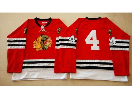 Chicago Blackhawks #4 Niklas Hjalmarsson Red Mitchell And Ness 1960-61 Stitched NHL Jersey