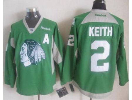 Chicago Blackhawks #2 Duncan Keith Green Practice Stitched NHL Jersey