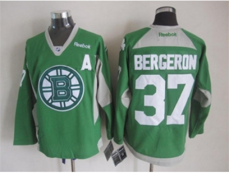 NHL Boston Bruins 37 Patrice Bergeron green jerseys