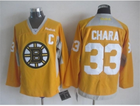 NHL Boston Bruins 33 Zdeno Chara yellow jerseys