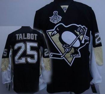 RBK hockey jerseys,Pittsburgh Penguins #25 TALBOT BLACK STANLEY CUP jerseys