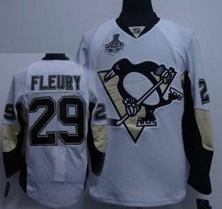 RBK hockey jerseys,Pittsburgh Penguins #29 M. Fleury STANLEY CUP WHITE