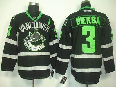 Vancouver Canucks 3# Kevin Bieksa Black ice Jersey