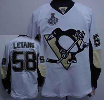 RBK hockey jerseys,Pittsburgh Penguins #58 LETANG WHITE STANLEY CUP jerseys