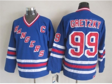 NHL New York Rangers #99 Wayne Gretzky blue jerseys(New vintage retro)