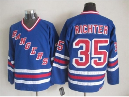 NHL New York Rangers #35 richter blue jerseys(New vintage retro)