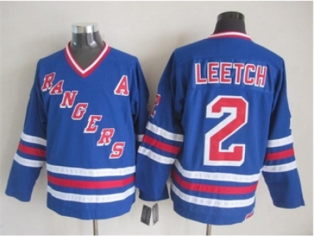 NHL New York Rangers #2 leetch blue jerseys(New vintage retro)