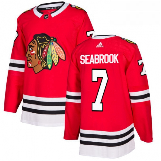 Mens Adidas Chicago Blackhawks 7 Brent Seabrook Authentic Red Home NHL Jersey