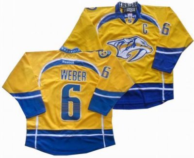 Nashville Predators #6 Shea weber C PATCH Yellow Jersey