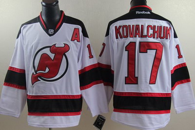 New Jersey Devils 17 IIlya Kovalchuk White NHL Jerseys