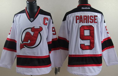 New Jersey Devils 9 PARISE White NHL Jersey C Patch