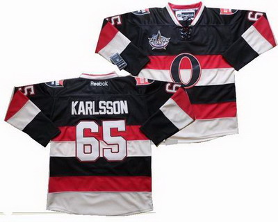 Ottawa Senators #65 Erik Karlsson black jerseys