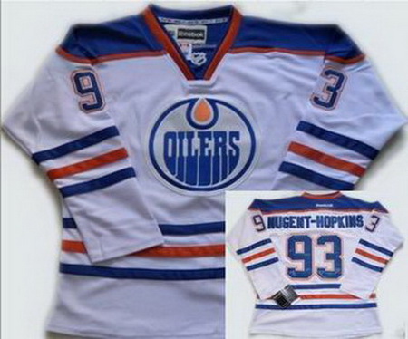 Youth Edmonton Oilers #93 Ryan Nugent-Hopkins Royal white Jersey