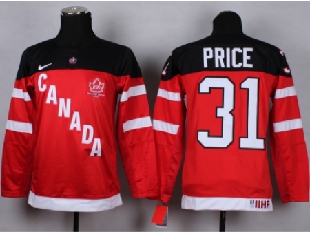 Youth nhl team canada #31 price red jerseys[100 th]