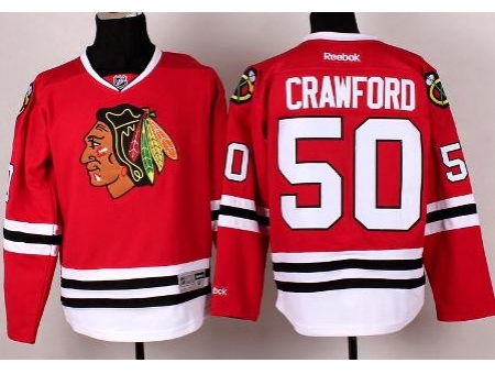 Chicago Blackhawks 50 Corey Crawford Red Hockey NHL Jerseys