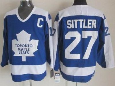 Toronto Maple Leafs 27# Sittler 1978 CCM Vintage Throwback Blue NHL Jerseys