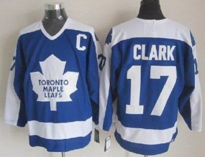 Toronto Maple Leafs #17 Wendel Clark 1978 CCM Vintage Throwback 