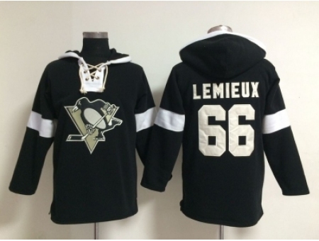 NHL Pittsburgh Penguins #66 Mario Lemieux black[pullover hooded sweatshirt]