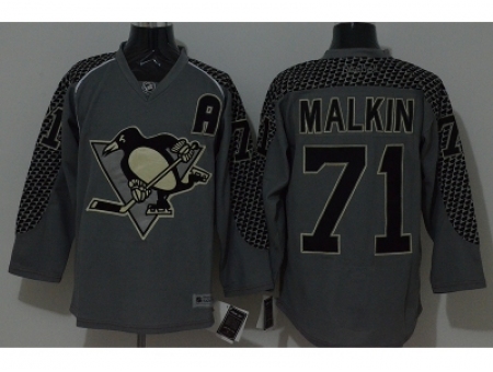 NHL Pittsburgh Penguins #71 Evgeni Malkin Charcoal Cross Check Fashion jerseys