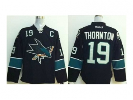 NHL Jerseys San Jose Sharks #19 Thornton black[2014 new stadium]