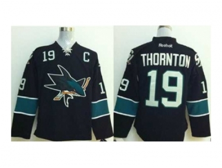 NHL Jerseys San Jose Sharks #19 Thornton black[2014 new stadium][patch C]