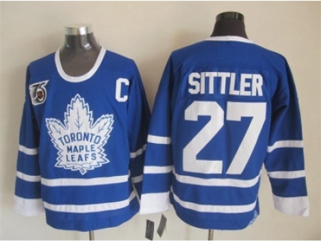 NHL Toronto Maple Leafs #27 Sittler blue Jerseys[m&n 75th]