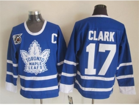 NHL Toronto Maple Leafs #17 Wendel Clark blue Jerseys[m&n 75th]