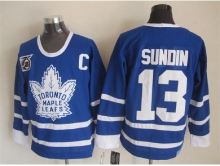 NHL Toronto Maple Leafs #13 Mats Sundin blue Jerseys[m&n 75th]