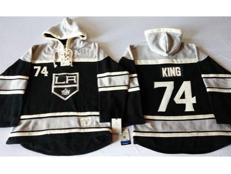 Los Angeles Kings #74 Dwight King Black Sawyer Hooded Sweatshirt Stitched NHL Jersey