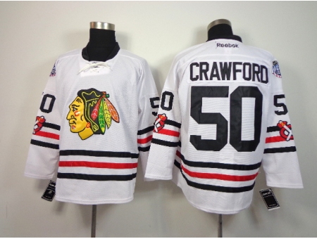 NHL Chicago Blackhawks #50 Crawford 2015 Winter Classic White Jerseys