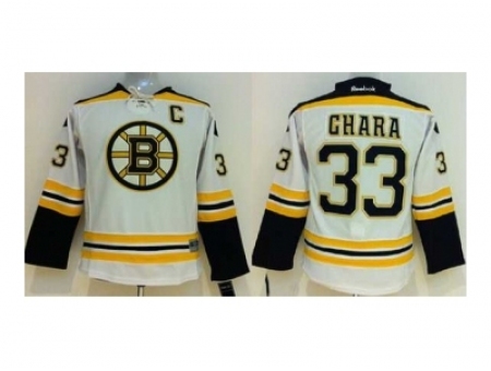 Youth nhl jerseys boston bruins #33 chara white[patch C]