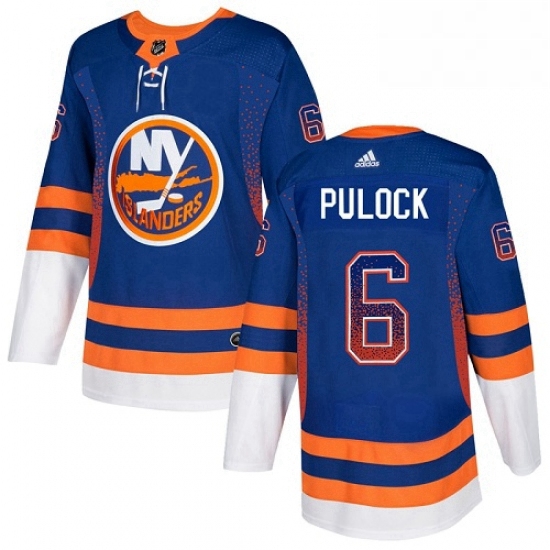 Mens Adidas New York Islanders 6 Ryan Pulock Authentic Royal Blue Drift Fashion NHL Jersey