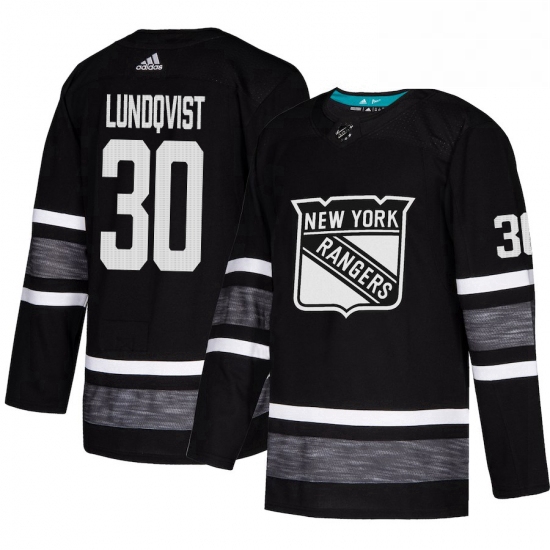 Mens Adidas New York Rangers 30 Henrik Lundqvist Black 2019 All Star Game Parley Authentic Stitched 