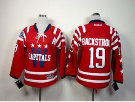 NHL Youth Washington Capitals #19 Nicklas Backstrom Red Stitched Jerseys(2015 Winter Classic)