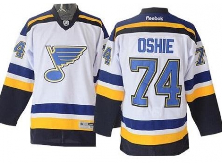 St. Louis Blues 74 T.J Oshie White Road Stitched NHL Jersey